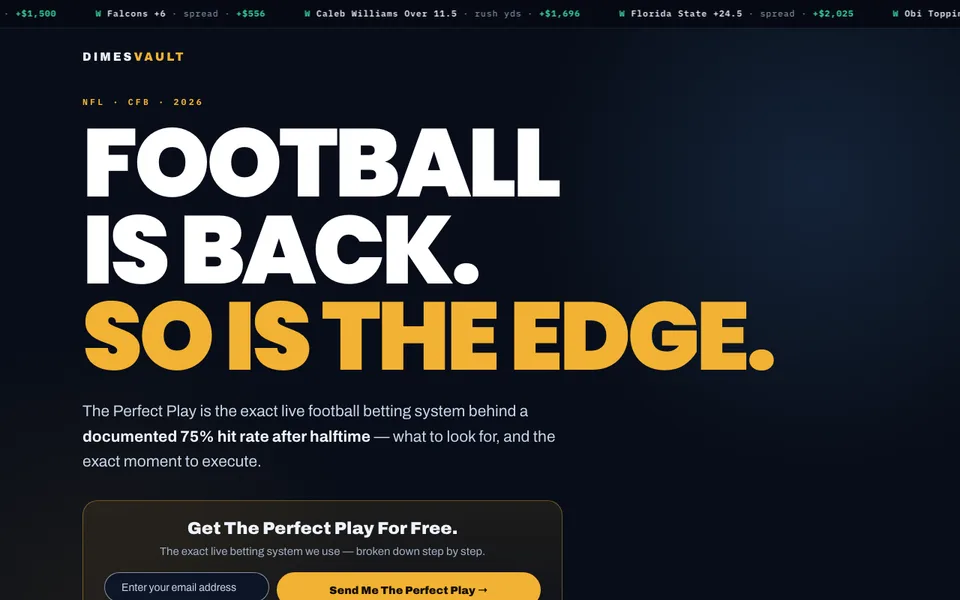 Screenshot of dimesvault.com